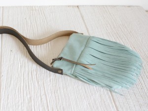 Small Fringe Crossbody, Mint Fringe Bag