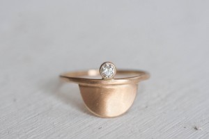 Diamond Semicircle Ring