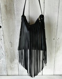 oho Chic Black Fringe Bag